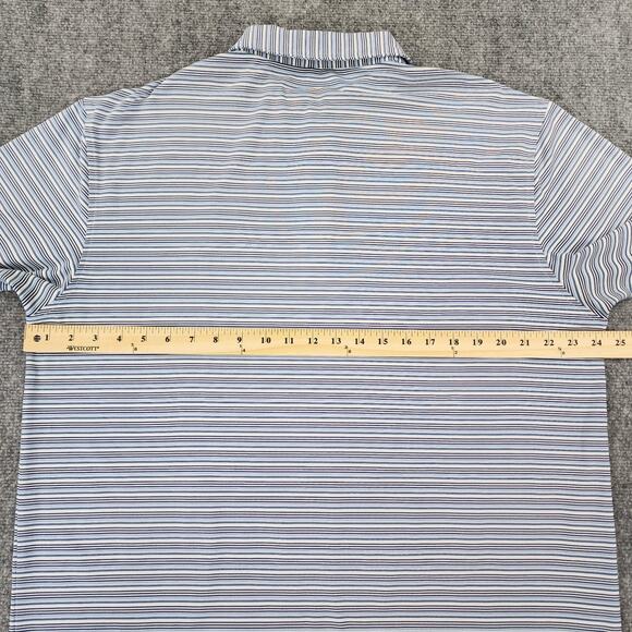 Peter Millar Polo Mens XXL Blue White Stripe Jasna Polana Performance Golf Shirt - Picture 4 of 16